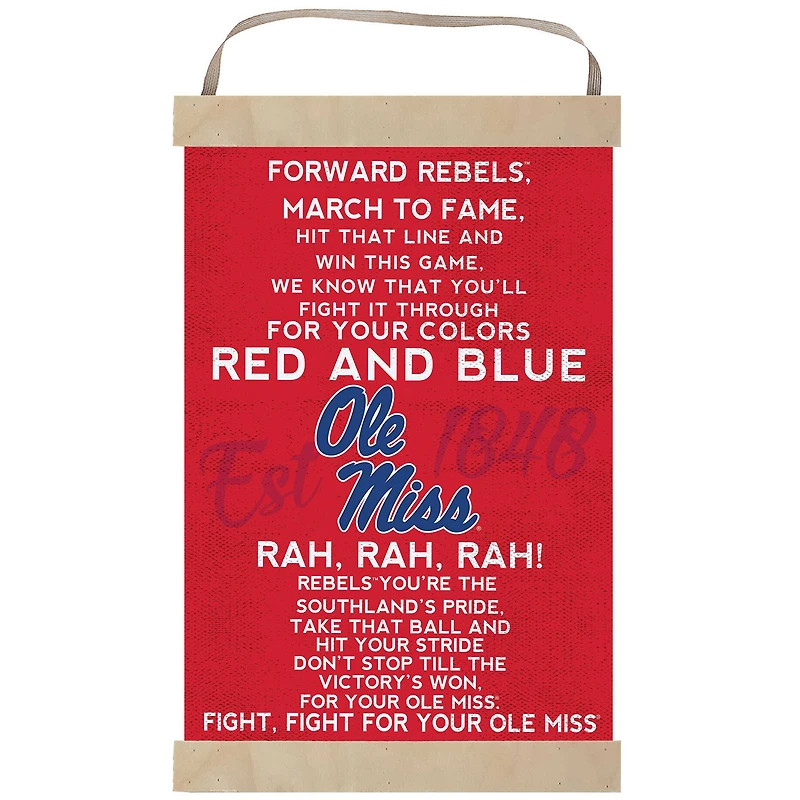 Ole Miss Rebels Fight Song Banner Sign