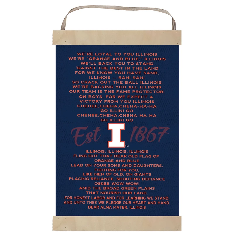 Illinois Fighting Illini Fight Song Banner Sign