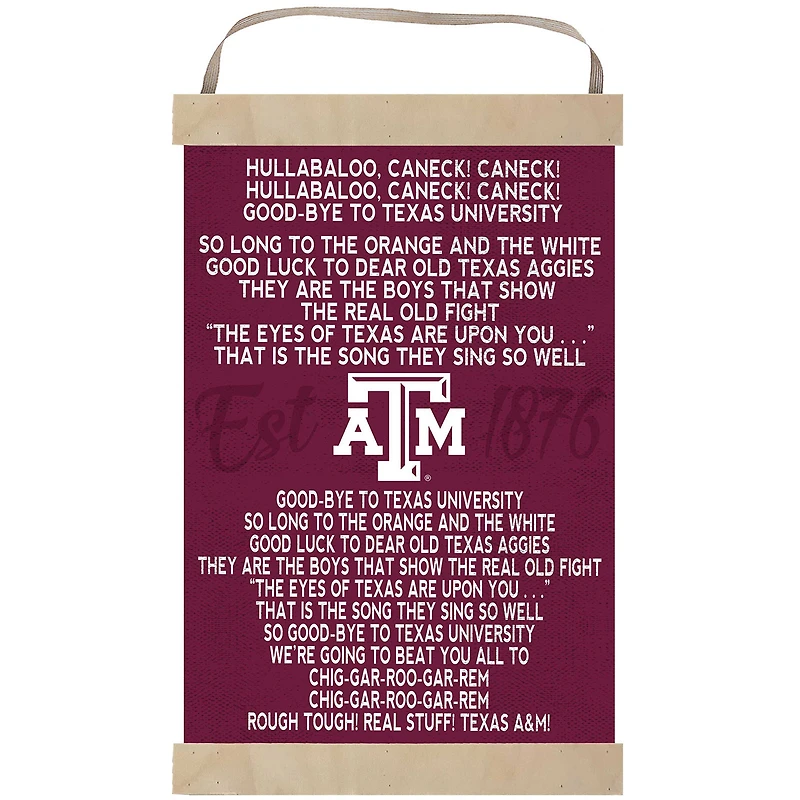 Texas A&M Aggies Fight Song Banner Sign