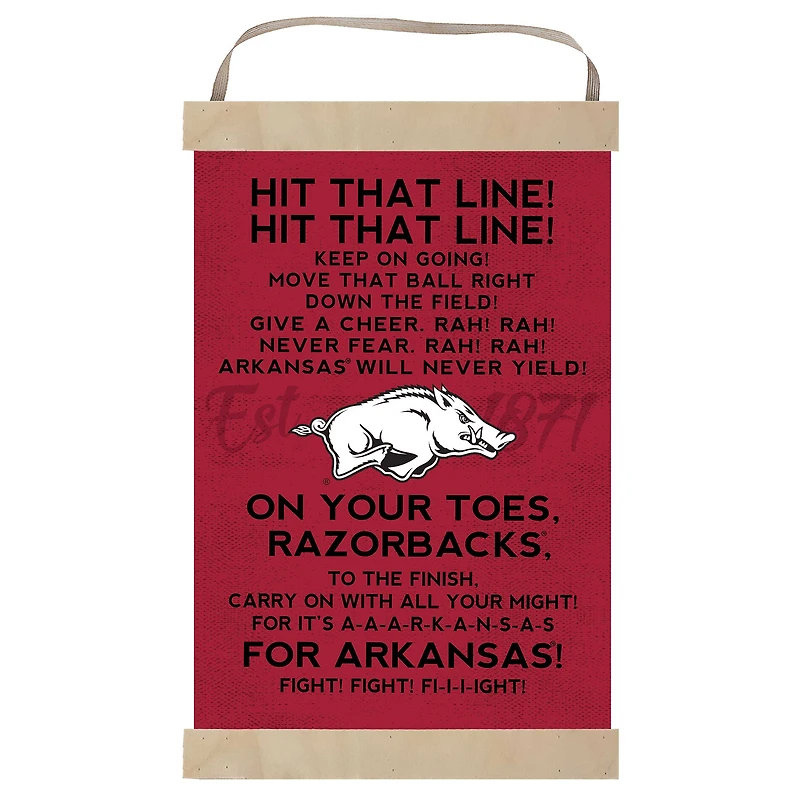Arkansas Razorbacks Fight Song Banner Sign