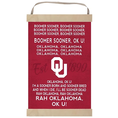 Oklahoma Sooners Fight Song Banner Sign