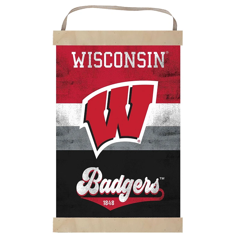 Wisconsin Badgers Retro Logo Banner Sign
