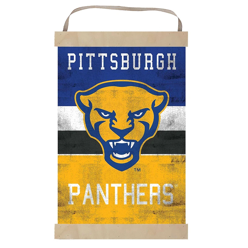 Pitt Panthers Retro Logo Banner Sign