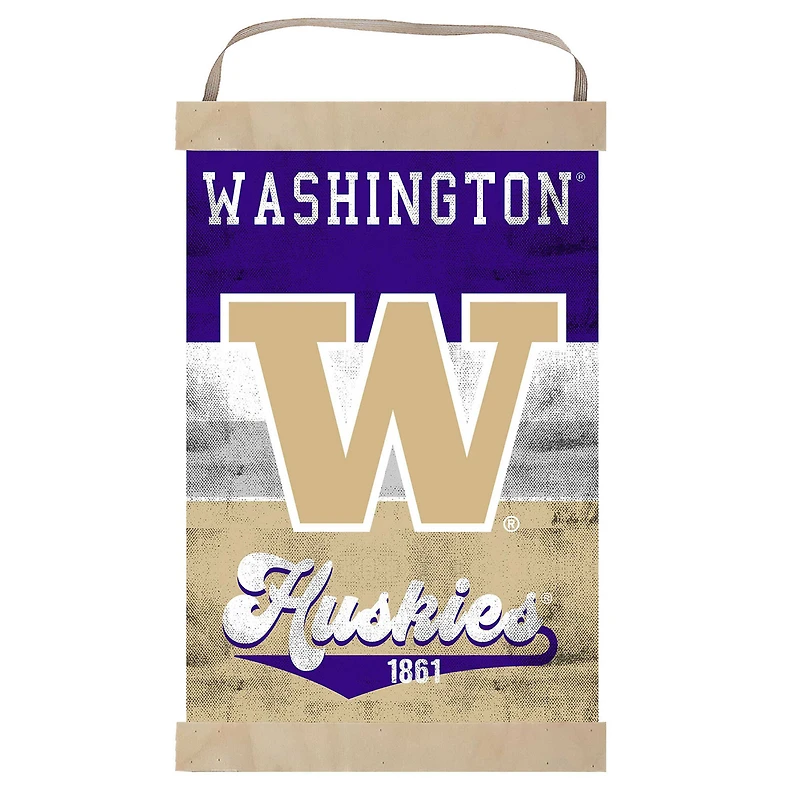 Washington Huskies Retro Logo Banner Sign