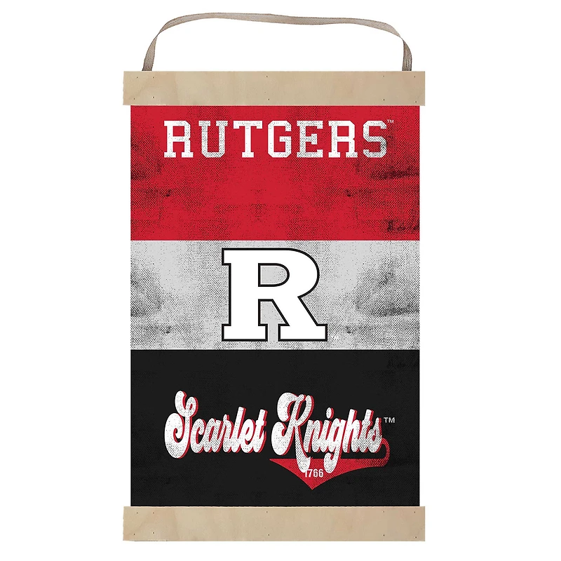 Rutgers Scarlet Knights Retro Logo Banner Sign