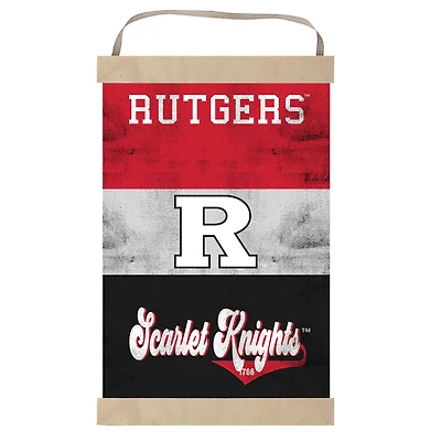 Rutgers Scarlet Knights Retro Logo Banner Sign