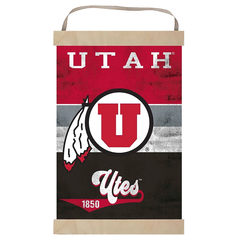 Utah Utes Retro Logo Banner Sign