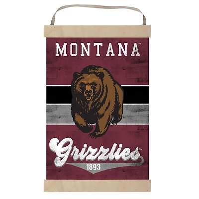 Montana Grizzlies Retro Logo Banner Sign
