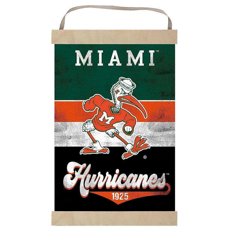 Miami Hurricanes Retro Logo Banner Sign
