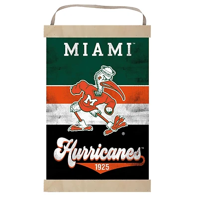 Miami Hurricanes Retro Logo Banner Sign