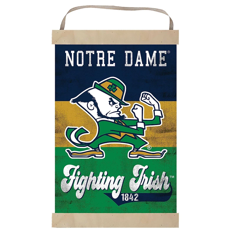 Notre Dame Fighting Irish Retro Logo Banner Sign