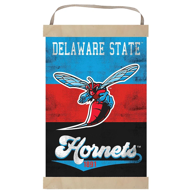 Delaware State Hornets Retro Logo Banner Sign