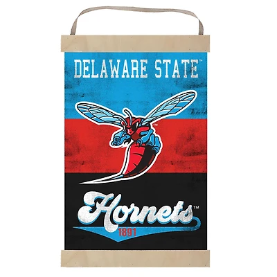 Delaware State Hornets Retro Logo Banner Sign