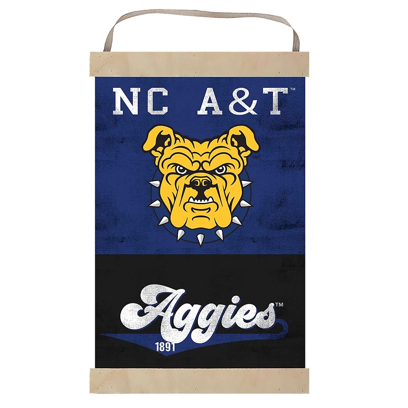 North Carolina A&T Aggies Retro Logo Banner Sign