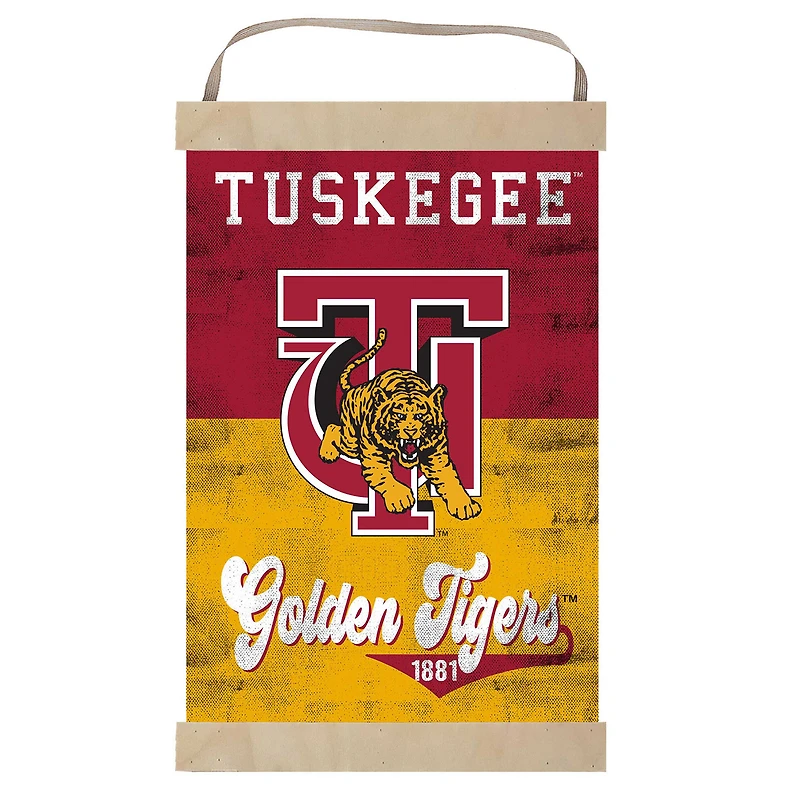 Tuskegee Golden Tigers Retro Logo Banner Sign