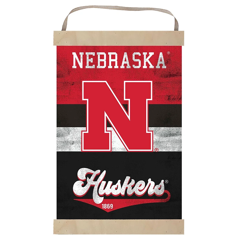 Nebraska Huskers Retro Logo Banner Sign