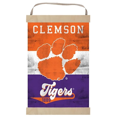 Clemson Tigers Retro Logo Banner Sign