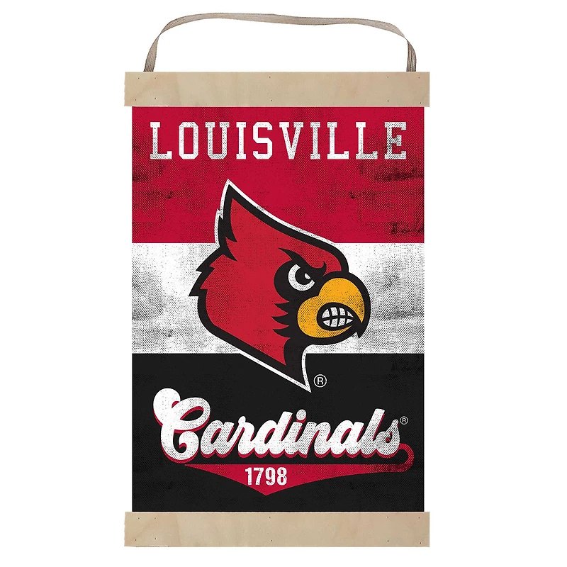 Louisville Cardinals Retro Logo Banner Sign