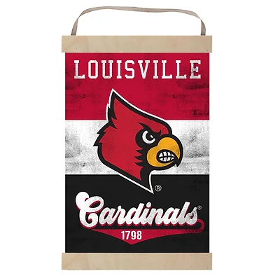 Louisville Cardinals Retro Logo Banner Sign