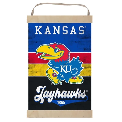 Kansas Jayhawks Retro Logo Banner Sign
