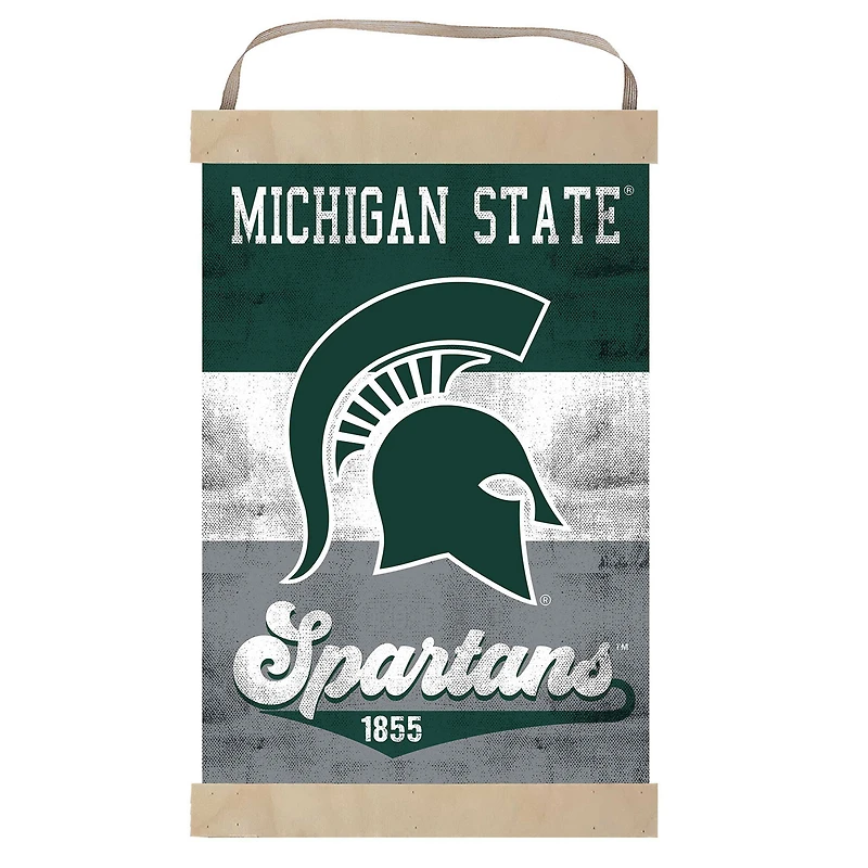 Michigan State Spartans Retro Logo Banner Sign