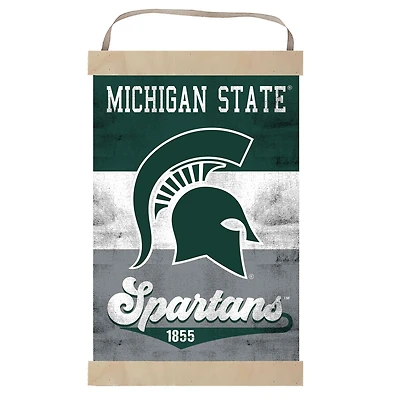 Michigan State Spartans Retro Logo Banner Sign
