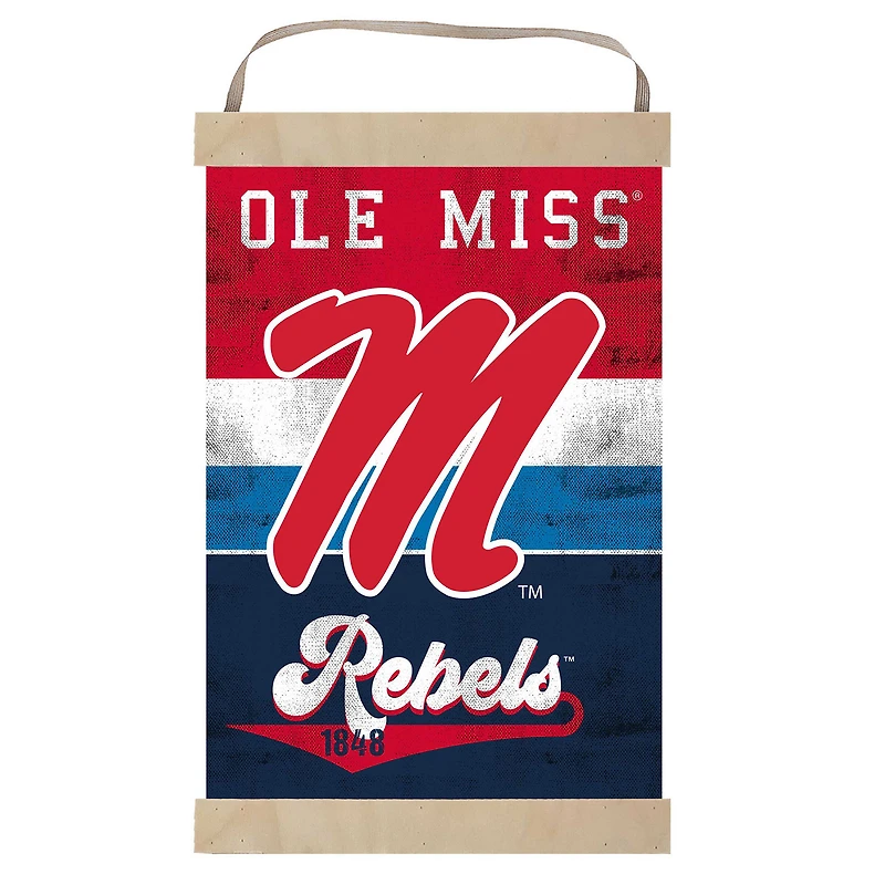 Ole Miss Rebels Retro Logo Banner Sign