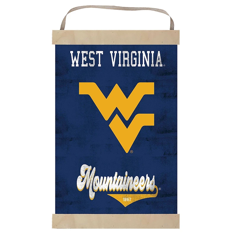West Virginia Mountaineers Retro Logo Banner Sign
