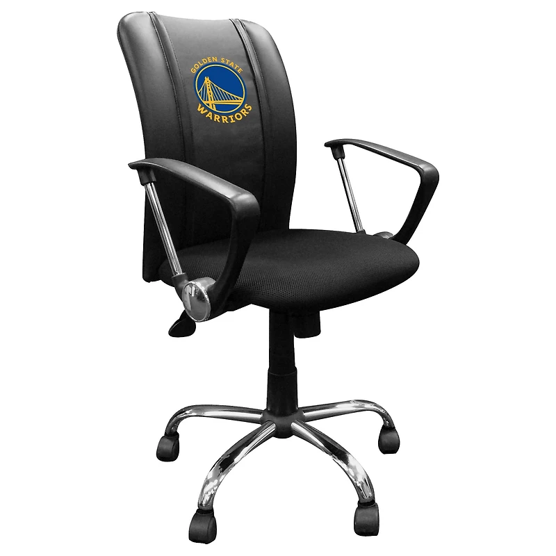 Black Golden State Warriors Logo Curve Task Chair