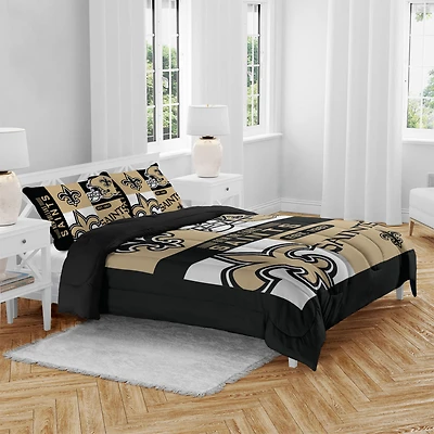 New Orleans Saints Block Logo Three Piece Full/Queen Bed Set