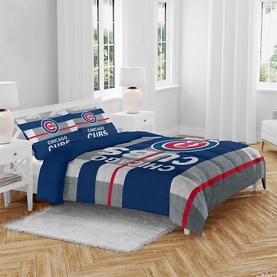 Chicago Cubs Heathered Stripe 3-Piece Full/Queen Bed Set