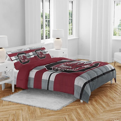 South Carolina Gamecocks Heathered Stripe 3-Piece Full/Queen Bed Set