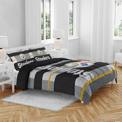 Pittsburgh Steelers Heathered Stripe 3-Piece Full/Queen Bed Set