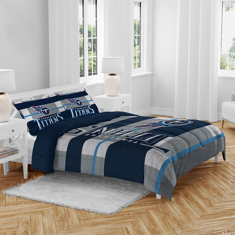 Tennessee Titans Heathered Stripe 3-Piece Full/Queen Bed Set