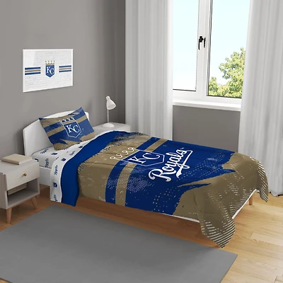 Kansas City Royals Slanted Stripe 4-Piece Twin Bed Set