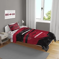 Arkansas Razorbacks Slanted Stripe 4-Piece Twin Bed Set