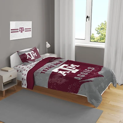 Texas A&M Aggies Slanted Stripe 4-Piece Twin Bed Set