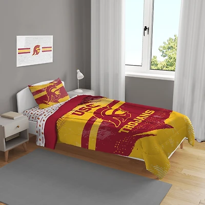 USC Trojans Slanted Stripe 4-Piece Twin Bed Set
