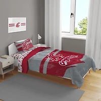 Washington State Cougars Slanted Stripe 4-Piece Twin Bed Set