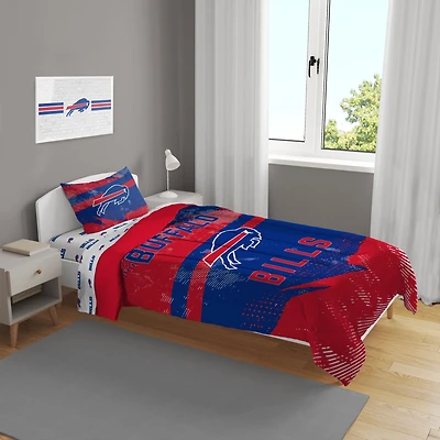 Buffalo Bills Slanted Stripe 4-Piece Twin Bed Set