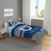 Indianapolis Colts Slanted Stripe 4-Piece Twin Bed Set