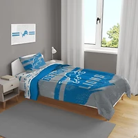 Detroit Lions Slanted Stripe 4-Piece Twin Bed Set