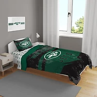 New York Jets Slanted Stripe 4-Piece Twin Bed Set
