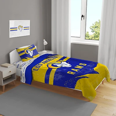Los Angeles Rams Slanted Stripe 4-Piece Twin Bed Set