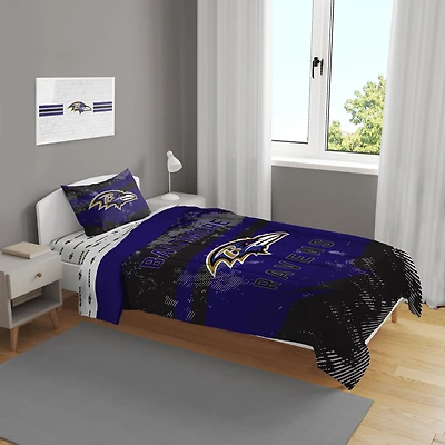 Baltimore Ravens Slanted Stripe 4-Piece Twin Bed Set