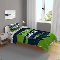 Seattle Seahawks Slanted Stripe 4-Piece Twin Bed Set