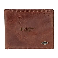 Men's Fossil Brown Saint Mary's Belles Leather Ryan RFID Flip ID Bifold Wallet