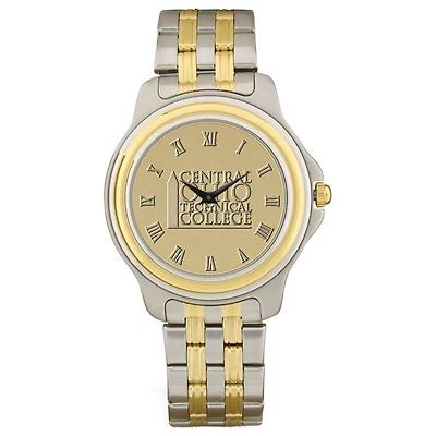 Men's Gold Central Ohio Technical College Two-Tone Medallion Wristwatch