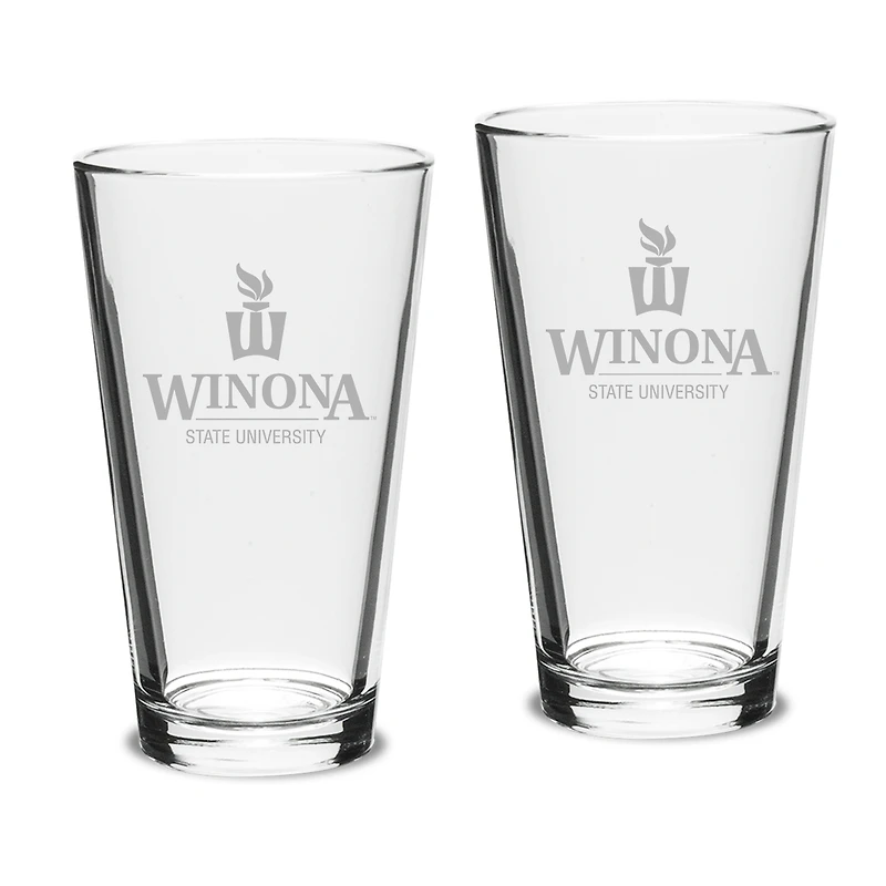Winona State Warriors 16oz. 2-Piece Classic Pub Glass Set