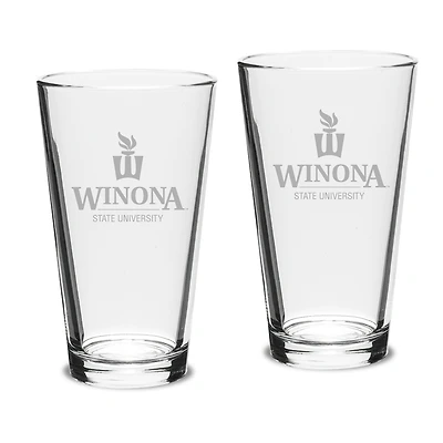 Winona State Warriors 16oz. 2-Piece Classic Pub Glass Set